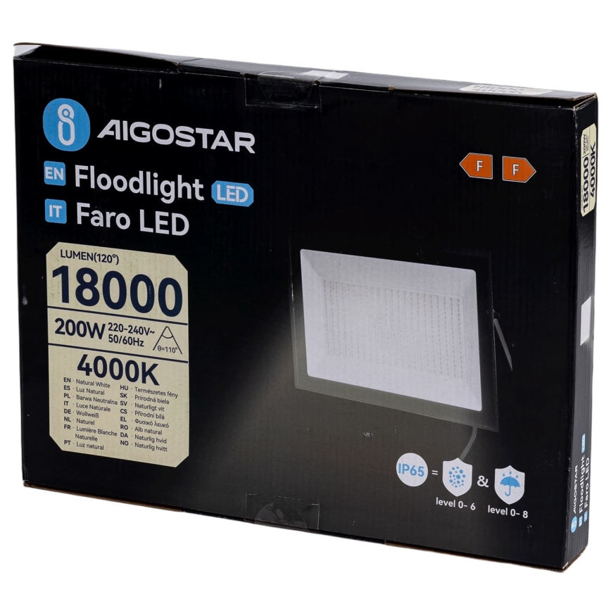 Aigostar - LED Reflektor LED/200W/230V 4000K IP65 černá