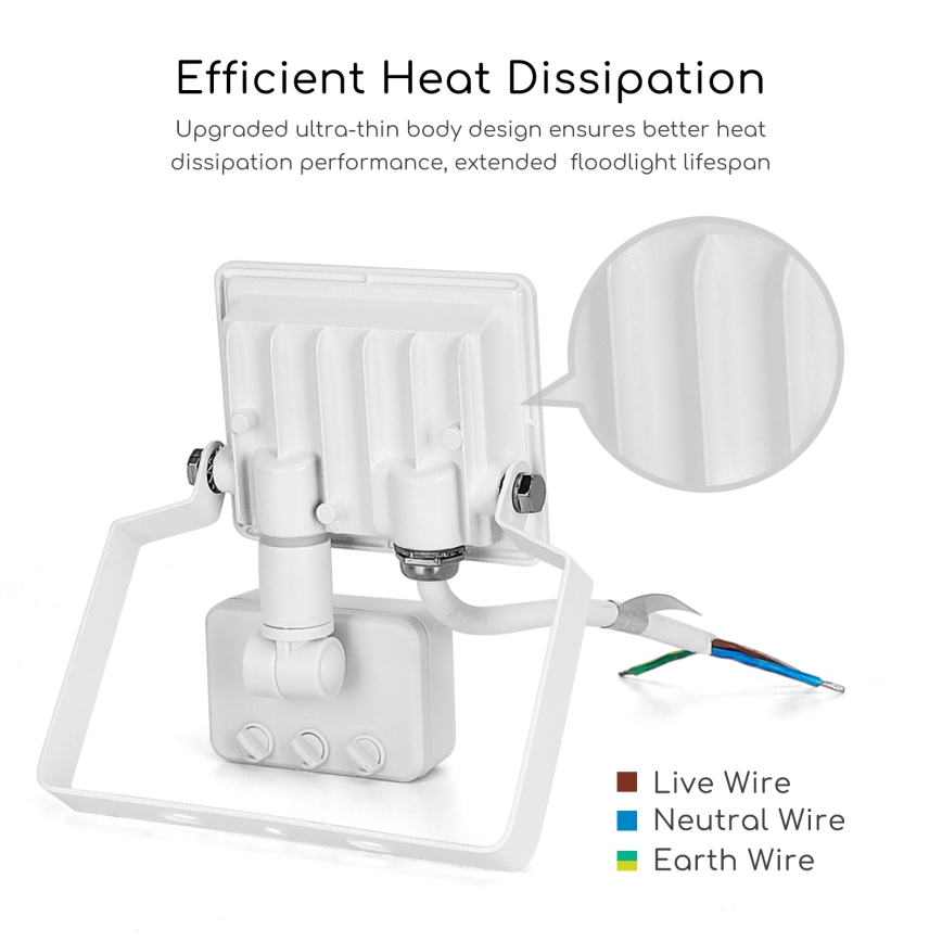 Aigostar - LED Reflektor se senzorem LED/10W/230V 4000K IP65 bílá