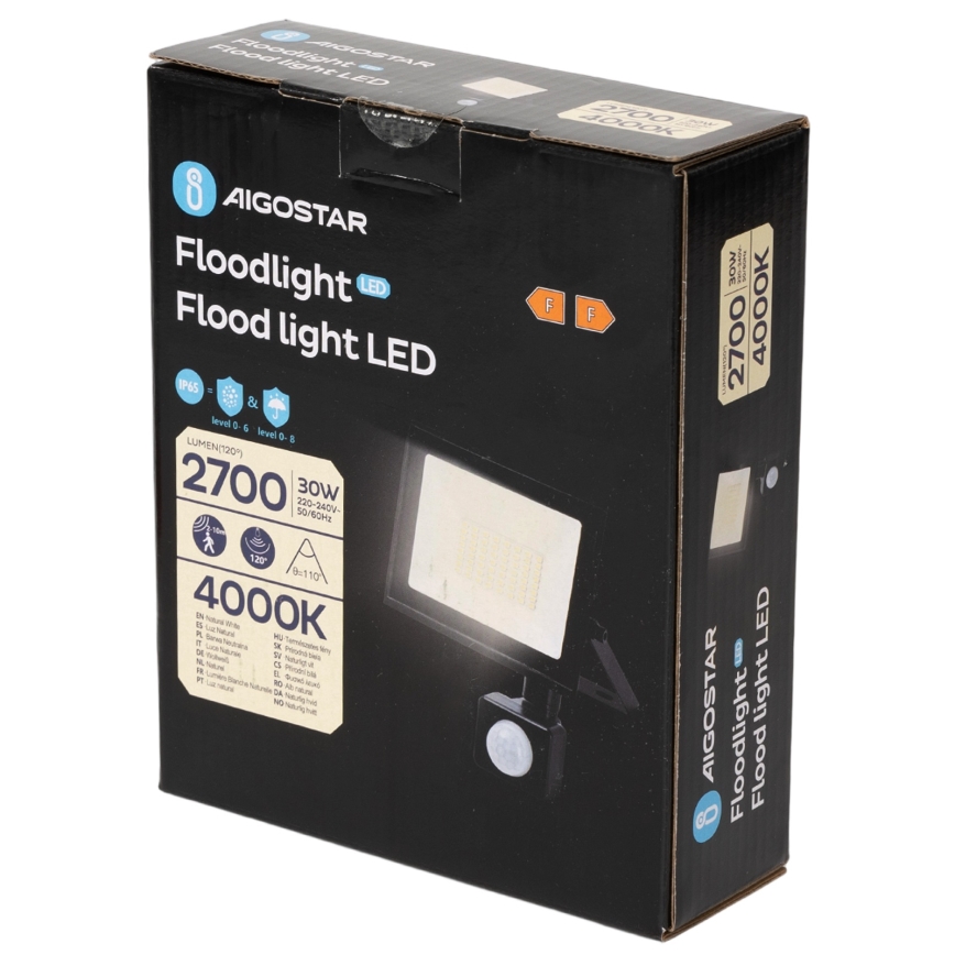 Aigostar - LED Reflektor se senzorem LED/30W/230V 4000K IP65