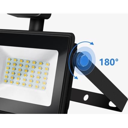 Aigostar - LED Reflektor se senzorem LED/50W/230V 4000K IP65 černá