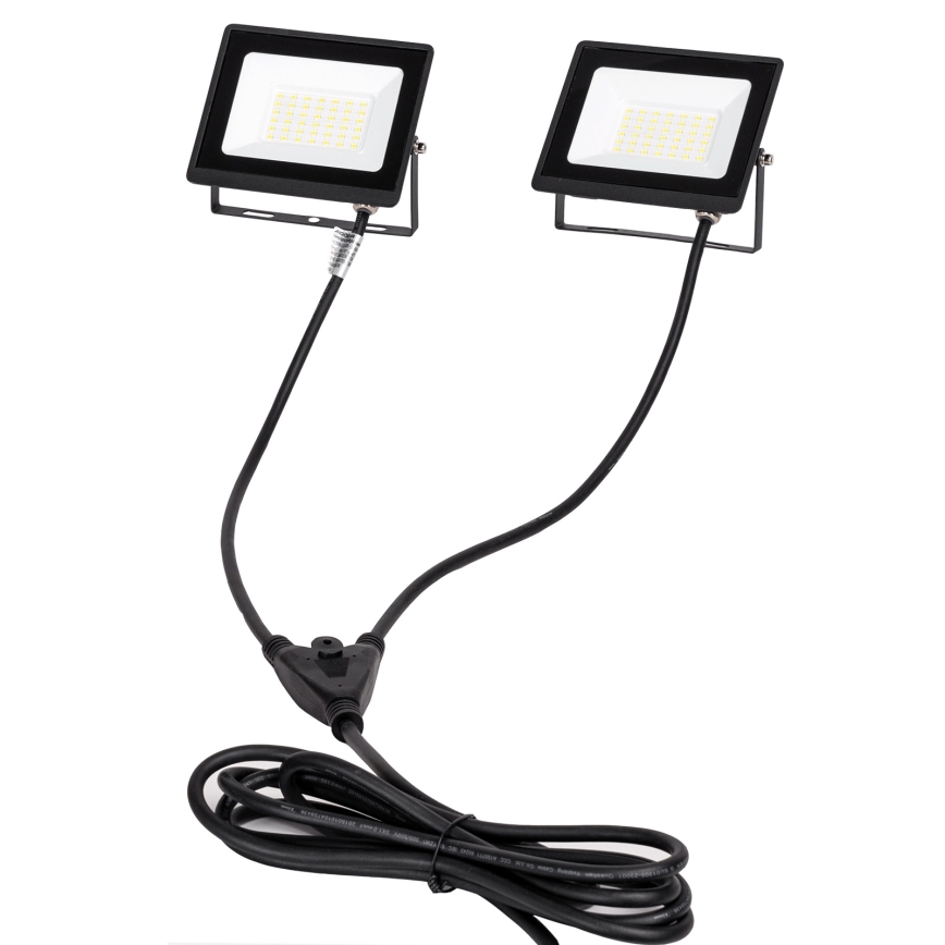 Aigostar - LED Reflektor se stojanem 2xLED/30W/230V 6500K IP65 oranžová/černá