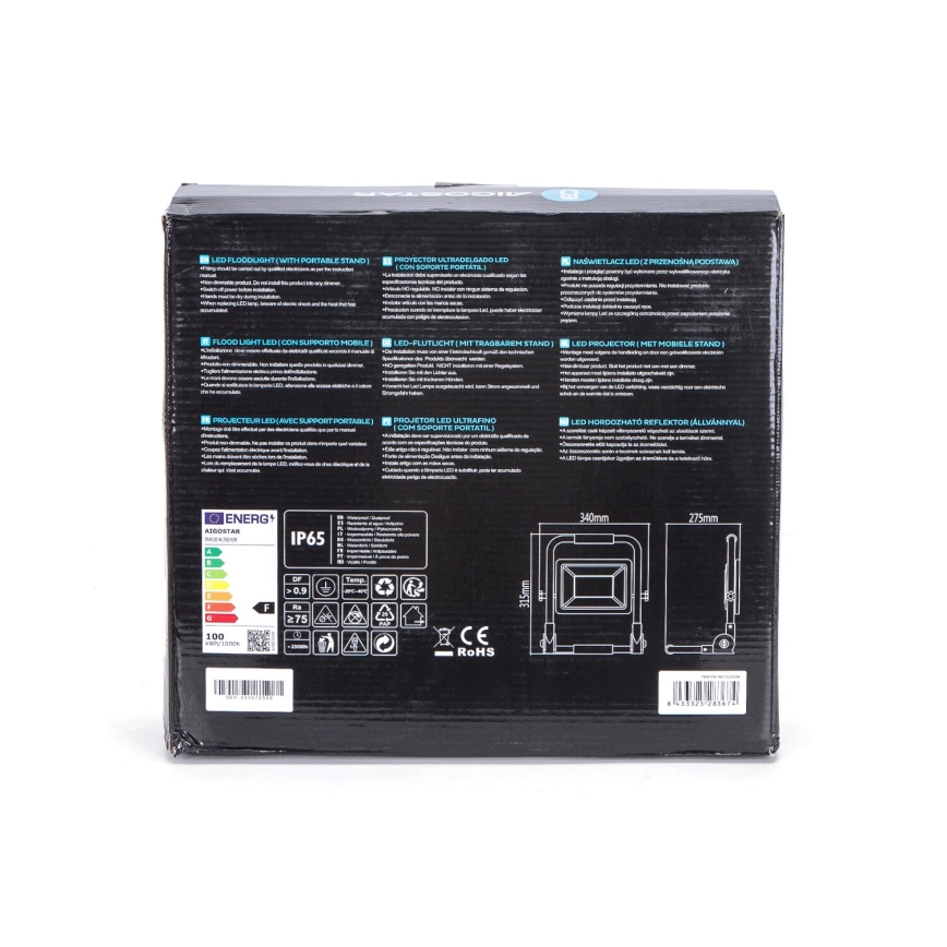 Aigostar - LED Reflektor se stojanem LED/100W/230V 6500K IP65