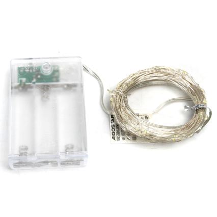 Aigostar - LED  řetěz 100xLED/3xAA 10,3m studená bílá