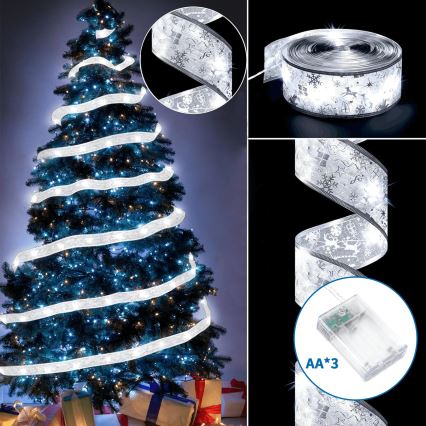 Aigostar - LED  řetěz 100xLED/3xAA 10 m teplá bílá stříbrná