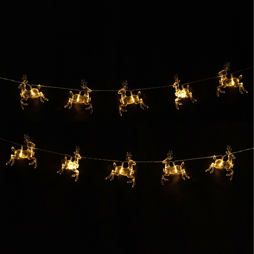 Aigostar - LED  řetěz 10xLED/3xAA 1,5m teplá bílá jeleni