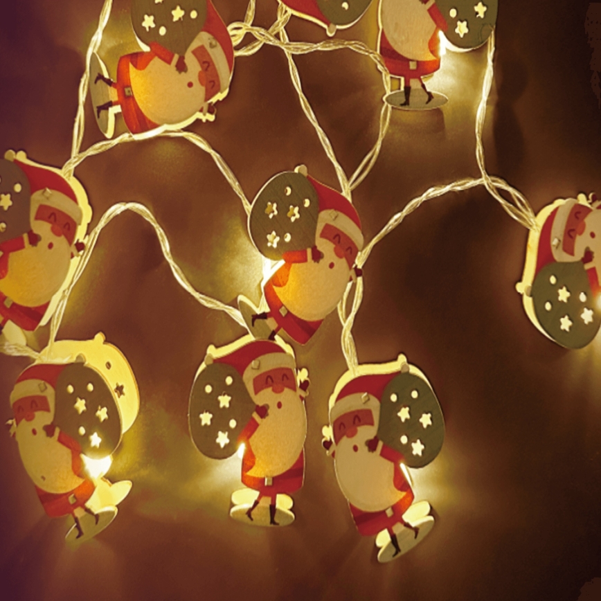 Aigostar - LED  řetěz 10xLED/3xAA 1,5m teplá bílá Santa Claus