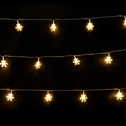 Aigostar - LED  řetěz 10xLED/3xAA 1,5m teplá bílá vločky