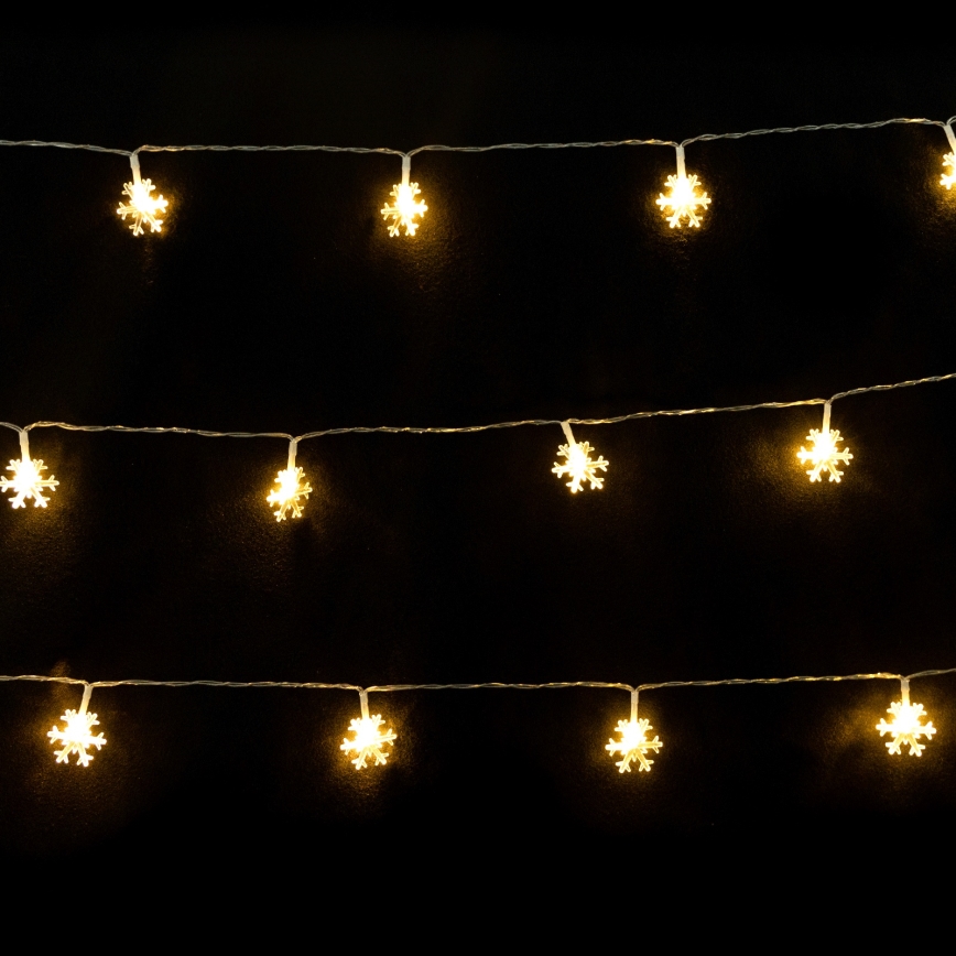 Aigostar - LED  řetěz 10xLED/3xAA 1,5m teplá bílá vločky