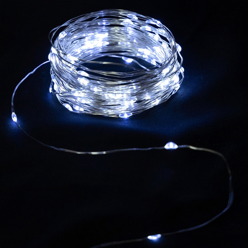 Aigostar - LED  řetěz 30xLED/3xAA 3,3 m studená bílá