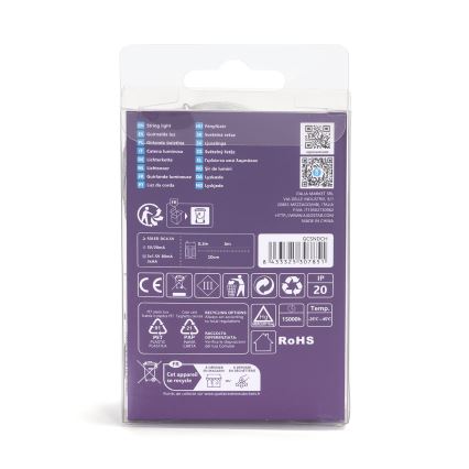 Aigostar - LED  řetěz 50xLED/3xAA 5,3m studená bílá