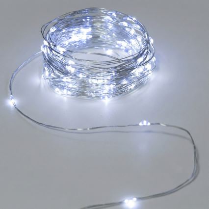 Aigostar - LED Venkovní řetěz 50xLED/3xAA 5,3 m studená bílá