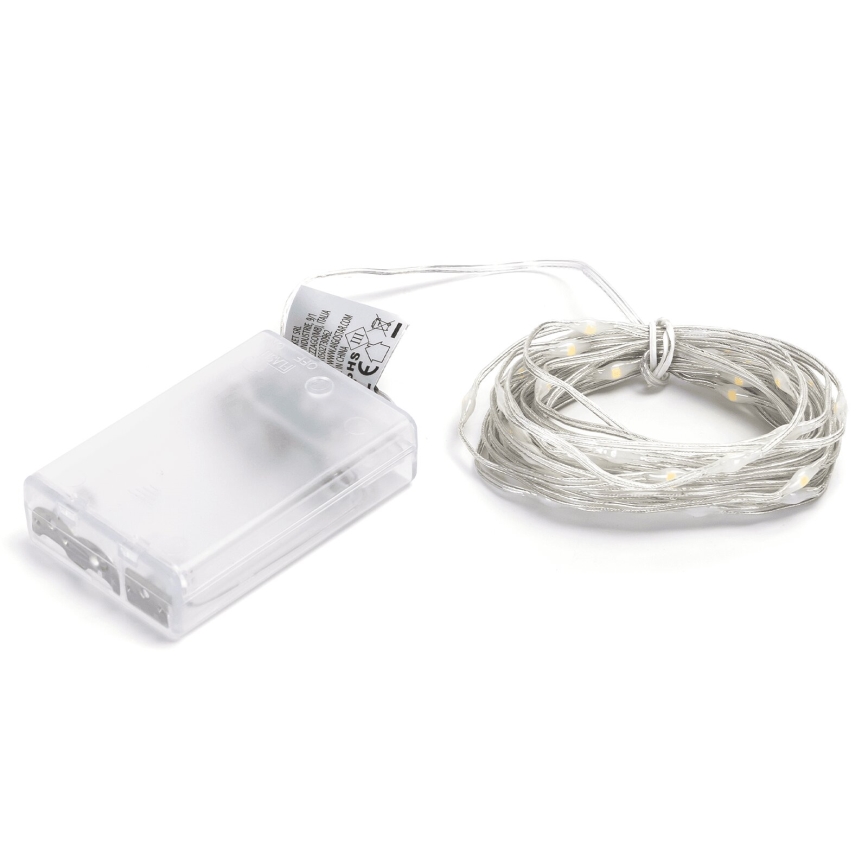 Aigostar - LED  řetěz 50xLED/3xAA 5,3m teplá bílá