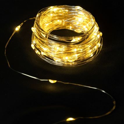 Aigostar - LED Venkovní řetěz 50xLED/3xAA 5,3 m teplá bílá