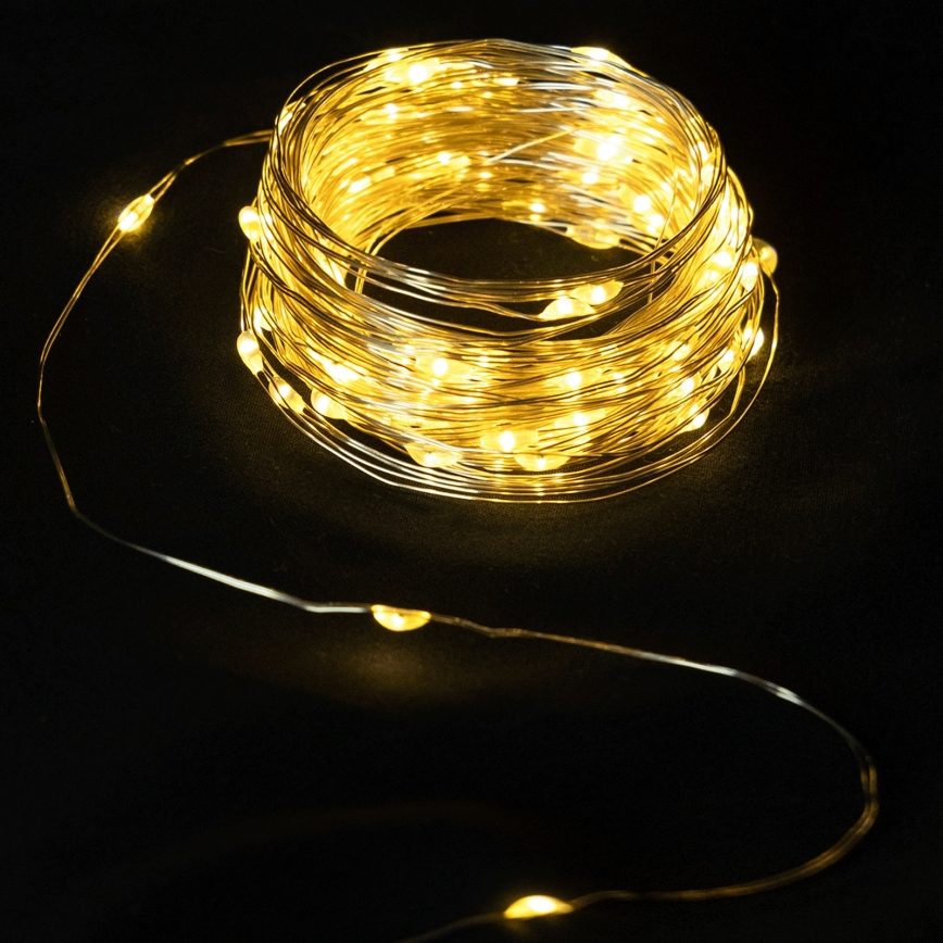 Aigostar - LED Venkovní řetěz 50xLED/3xAA 5,3 m teplá bílá