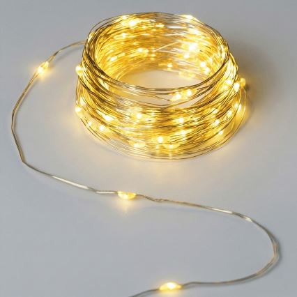 Aigostar - LED Venkovní řetěz 50xLED/3xAA 5,3 m teplá bílá