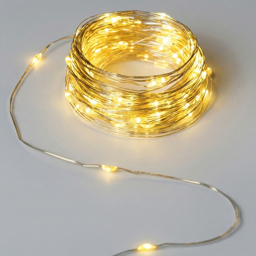 Aigostar - LED Venkovní řetěz 50xLED/3xAA 5,3 m teplá bílá