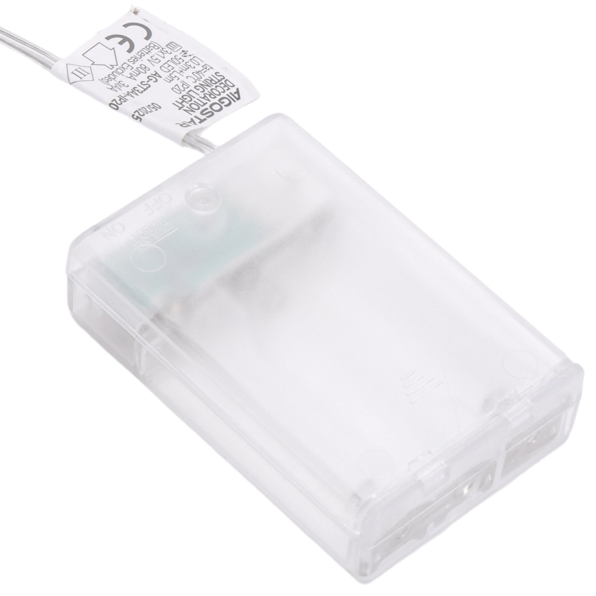 Aigostar - LED  řetěz 50xLED/3xAA 5 m teplá bílá stříbrná