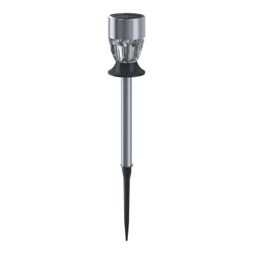 Aigostar - LED RGB Solární lampa LED/0,006W/1,2V 35,5 cm 100 mAh matný chrom IP44
