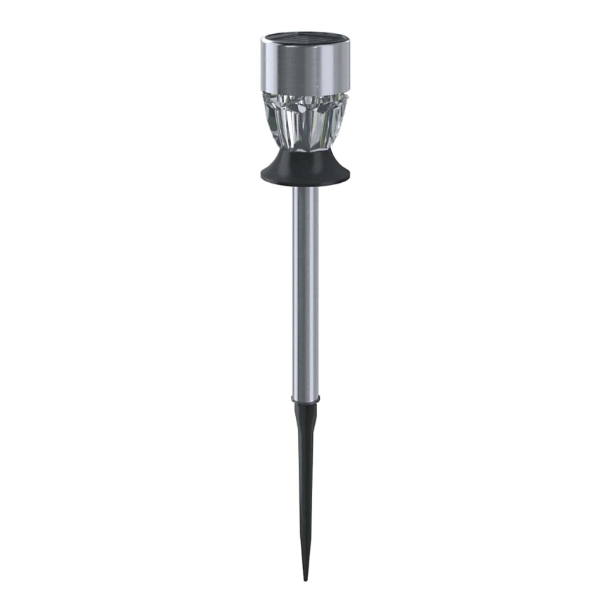 Aigostar - LED RGB Solární lampa LED/0,006W/1,2V 35,5 cm 100 mAh matný chrom IP44