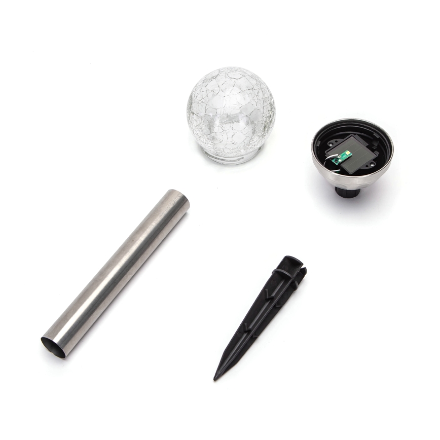 Aigostar - LED RGB Solární lampa LED/0,006W/1,2V 37,8cm matný chrom IP44