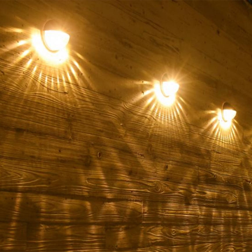 Aigostar - LED RGB Solární nástěnné svítidlo LED/2W/1,2V 300 mAh černá IP44