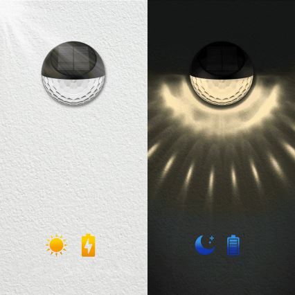 Aigostar - LED RGB Solární nástěnné svítidlo LED/2W/1,2V 300 mAh černá IP44