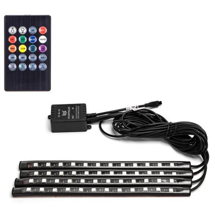 Aigostar - LED RGB Stmívatelné pásky do auta LED/4,5W/5V + dálkové ovládání