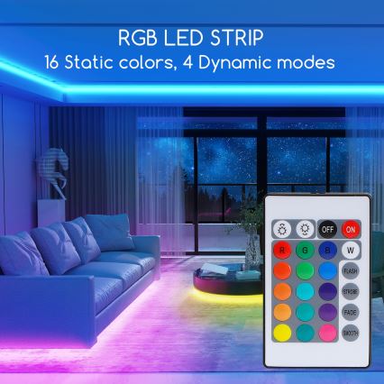 Aigostar - LED RGB Stmívatelný pásek 3m LED/24W/12/230V IP65 + dálkové ovládání