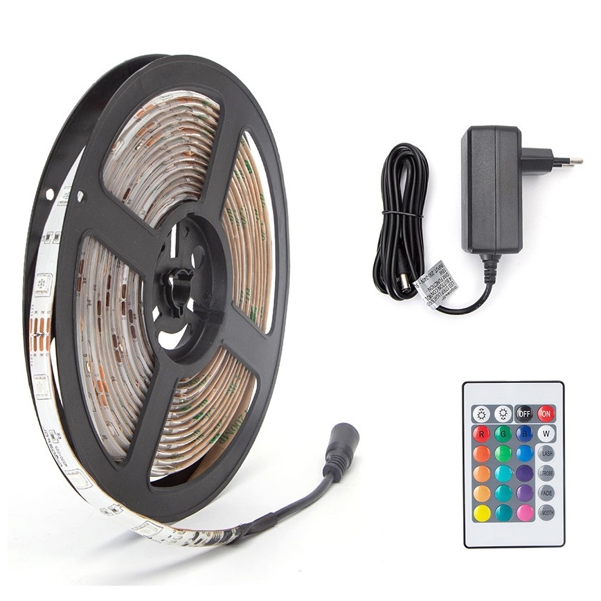 Aigostar - LED RGB Stmívatelný pásek 5m LED/24W/12/230V IP65 + DO