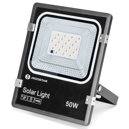 Aigostar - LED RGB Stmívatelný solární reflektor LED/50W/3,2V IP66 4000 mAh + dálkové ovládání