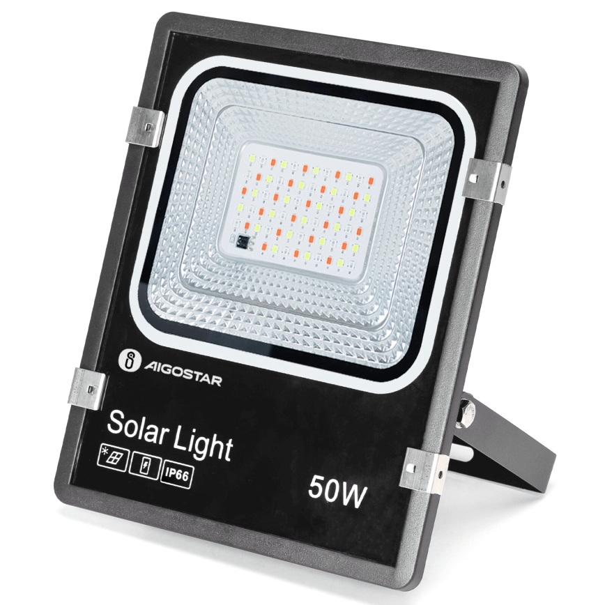 Aigostar - LED RGB Stmívatelný solární reflektor LED/50W/3,2V IP66 4000 mAh + dálkové ovládání