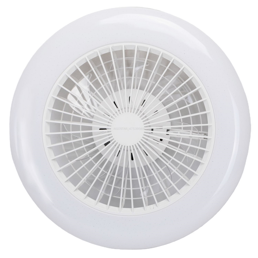 Aigostar - LED RGBW Stmívatelné stropní svítidlo s ventilátorem LED/40W/230V 2700-6500K pr. 48,5 cm bílá + dálkové ovládání