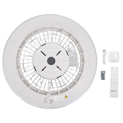 Aigostar - LED RGBW Stmívatelné stropní svítidlo s ventilátorem LED/40W/230V 2700-6500K pr. 48,5 cm bílá + dálkové ovládání