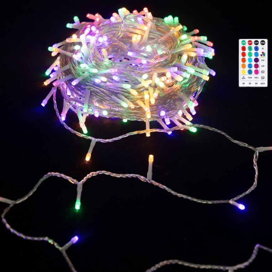 Aigostar - LED RGB Venkovní vánoční řetěz 50xLED/7 funkcí 4xAA 5,3m IP44 multicolor + dálkové ovládání