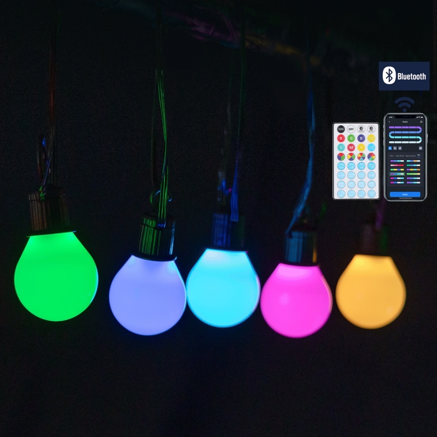 Aigostar - LED RGBICW Chytrý venkovní řetěz MESH 25xLED 5 m IP44 + dálkové ovládání