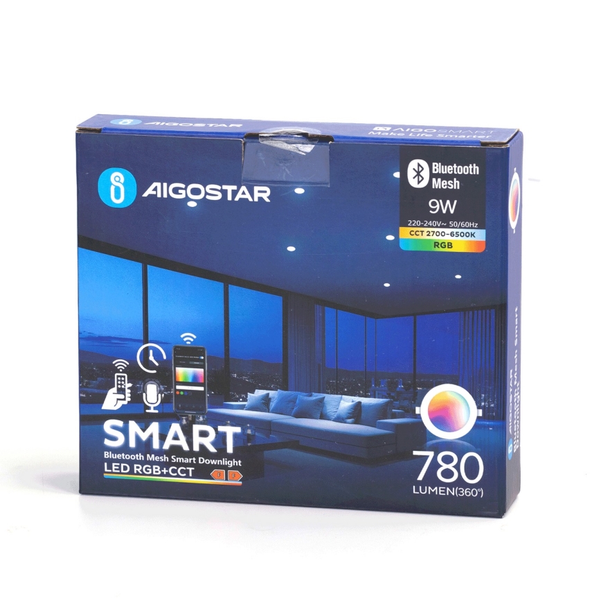 Aigostar - LED RGBW Stmívatelné koupelnové podhledové svítidlo MESH Smart LED/9W/230V 2700-6500K IP44