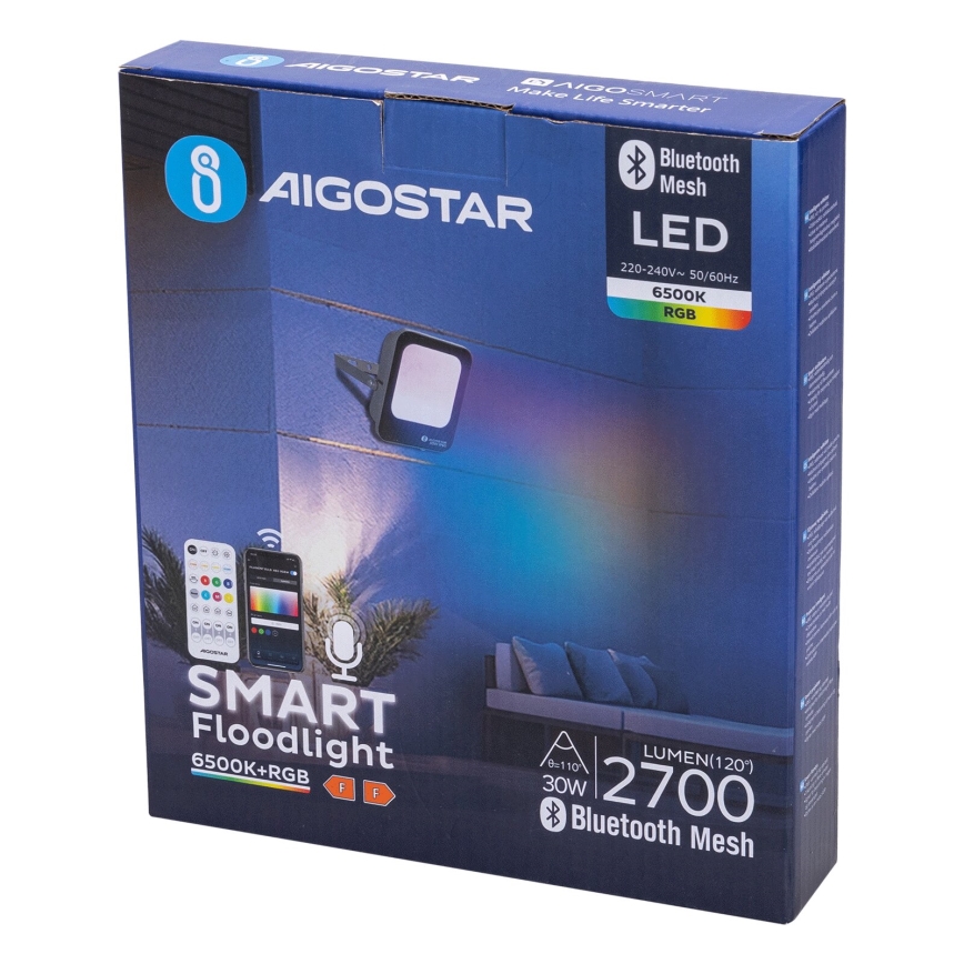 Aigostar - LED RGBW Stmívatelný reflektor MESH Smart LED/30W/230V 6500K IP65 + dálkové ovládání