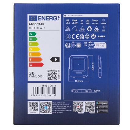 Aigostar - LED RGBW Stmívatelný reflektor MESH Smart LED/30W/230V 6500K IP65 + dálkové ovládání
