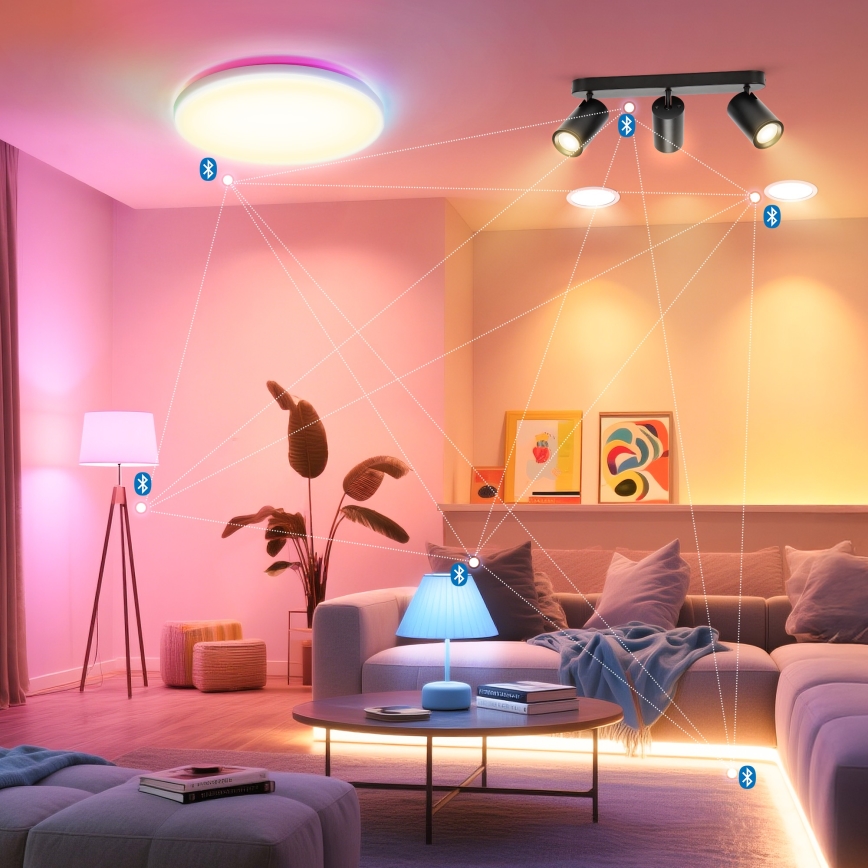 Aigostar - LED RGBW Stmívatelné bodové svítidlo MESH 3xLED/4,9W/230V 2700-6500K bílá + dálkové ovládání