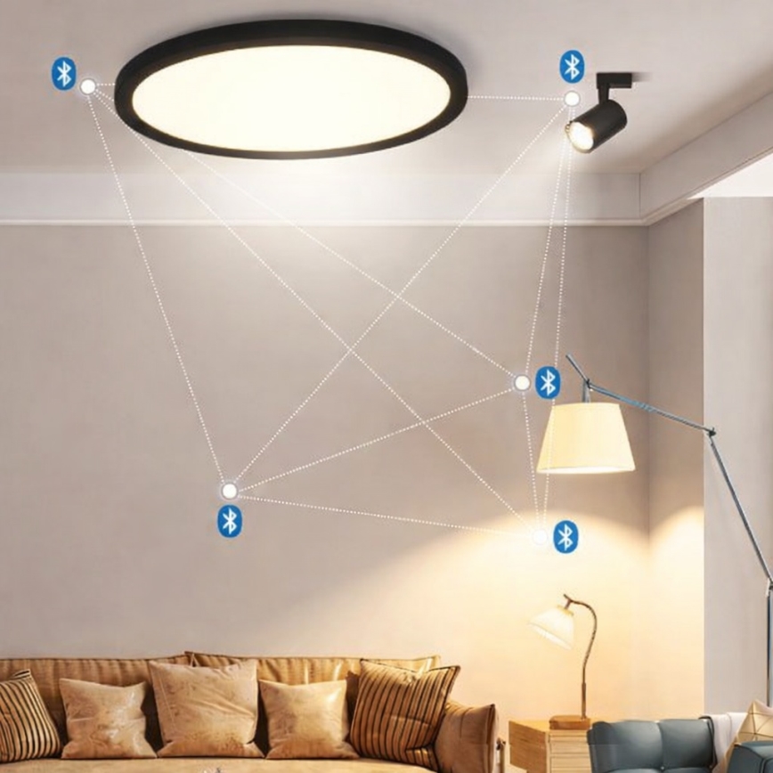 Aigostar - LED RGBW Stmívatelné stropní svítidlo MESH LED/24W/230V 3000-6500K černá + dálkové ovládání