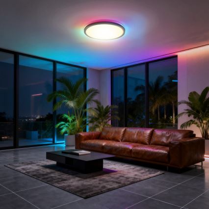 Aigostar - LED RGBW Stmívatelné stropní svítidlo MESH LED/24W/230V 3000-6500K černá + dálkové ovládání