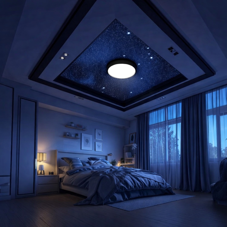 Aigostar - LED RGBW Stmívatelné stropní svítidlo MESH LED/24W/230V 3000-6500K černá + dálkové ovládání