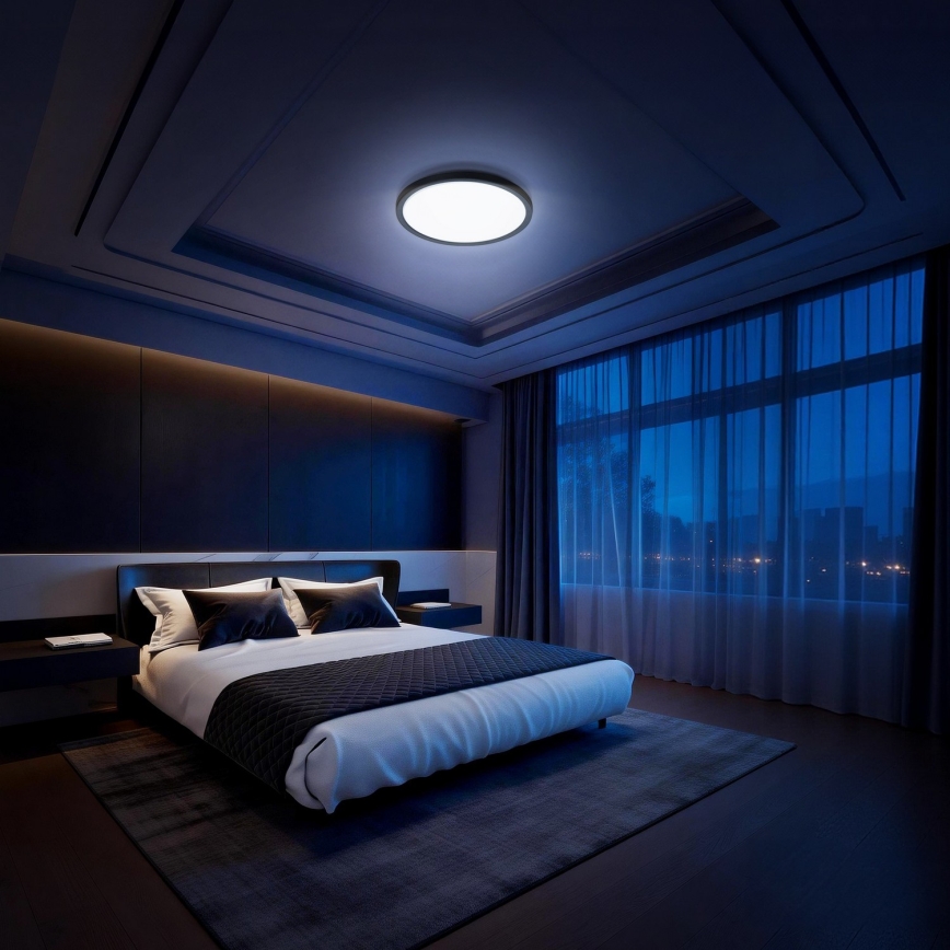 Aigostar - LED RGBW Stmívatelné stropní svítidlo MESH LED/24W/230V 3000-6500K černá + dálkové ovládání