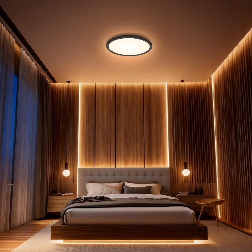 Aigostar - LED RGBW Stmívatelné stropní svítidlo MESH LED/36W/230V 3000-6500K černá + dálkové ovládání