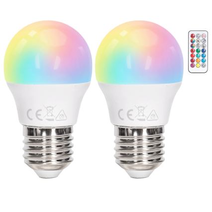 Aigostar - LED RGBW Stmívatelná žárovka G45 E27/6W/230V 3000K + dálkové ovládání