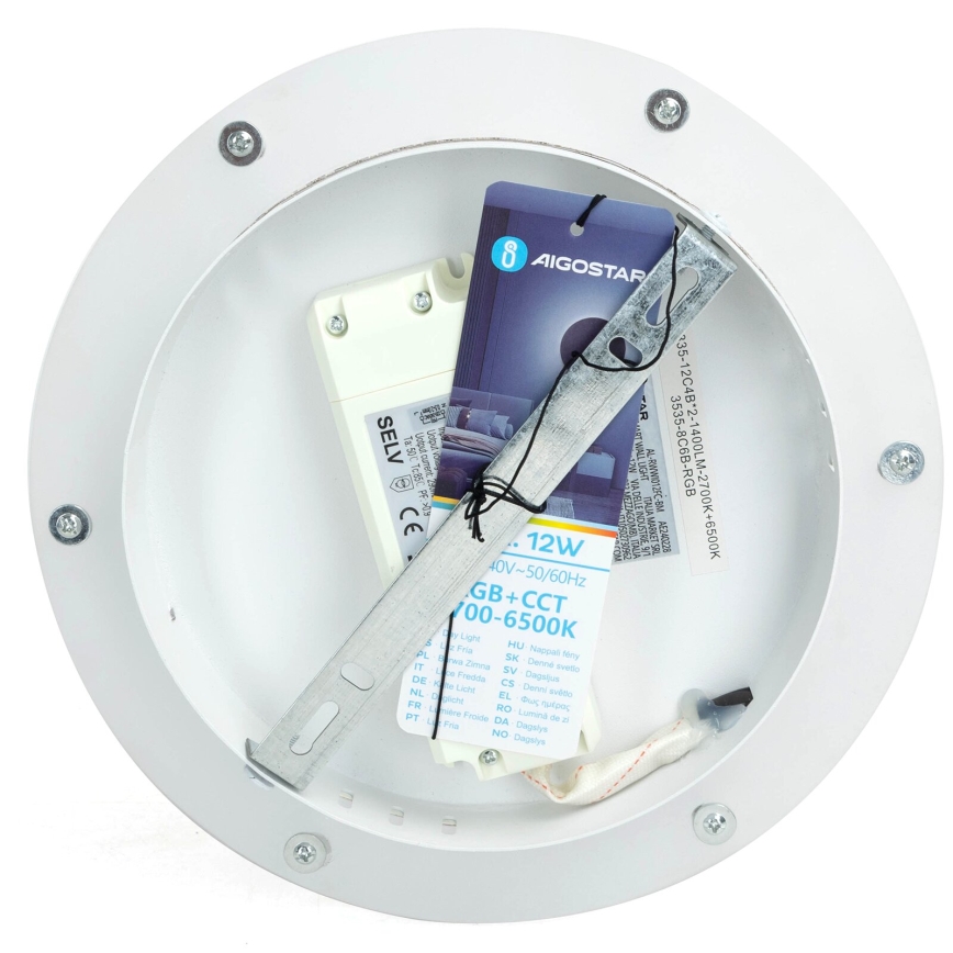 Aigostar - LED RGBW Stmívatelné nástěnné svítidlo MESH Smart LED/12W/230V 2700-6500K bílá + dálkové ovládání