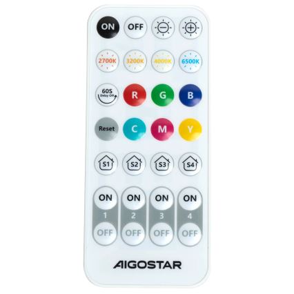 Aigostar - LED RGBW Stmívatelné nástěnné svítidlo MESH Smart LED/12W/230V 2700-6500K bílá + dálkové ovládání