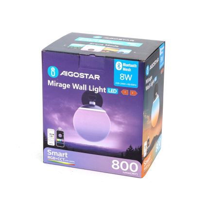 Aigostar - LED RGBW Stmívatelné nástěnné svítidlo MESH Smart LED/8W/230V + dálkové ovládání