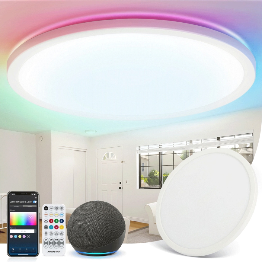 Aigostar - LED RGBW Stmívatelné stropní svítidlo MESH LED/24W/230V 3000-6500K bílá + dálkové ovládání