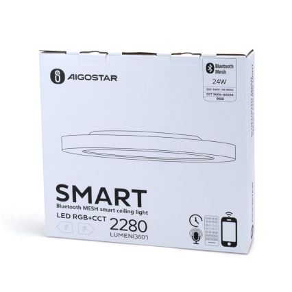 Aigostar - LED RGBW Stmívatelné stropní svítidlo MESH LED/24W/230V 3000-6500K bílá + dálkové ovládání